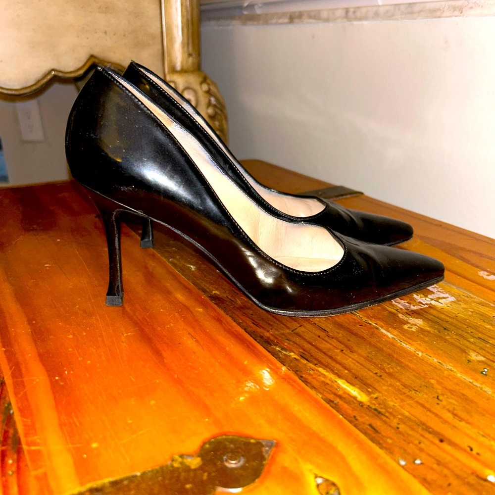 Manolo Blahnik Black Leather Heels